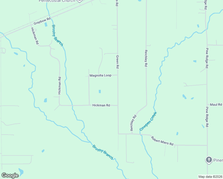 map of restaurants, bars, coffee shops, grocery stores, and more near 952 Green Road in DeRidder