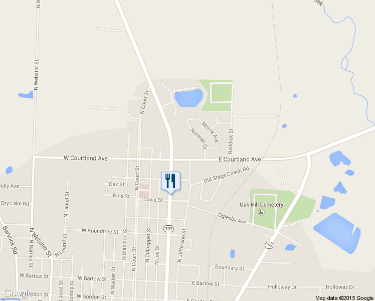 map of restaurants, bars, coffee shops, grocery stores, and more near 400 East Courtland Avenue in Quitman
