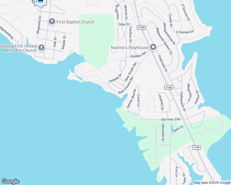 map of restaurants, bars, coffee shops, grocery stores, and more near 180 Rain Forest Road in Onalaska