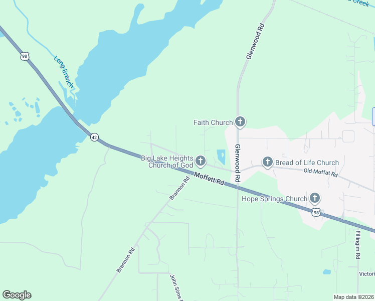 map of restaurants, bars, coffee shops, grocery stores, and more near 5180 Scenic Drive in Wilmer