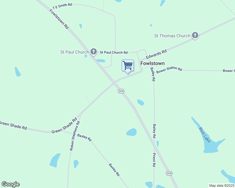 map of restaurants, bars, coffee shops, grocery stores, and more near in Fowlstown