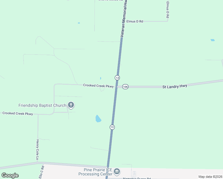 map of restaurants, bars, coffee shops, grocery stores, and more near 1032-1498 Crooked Creek Pwky in Ville Platte