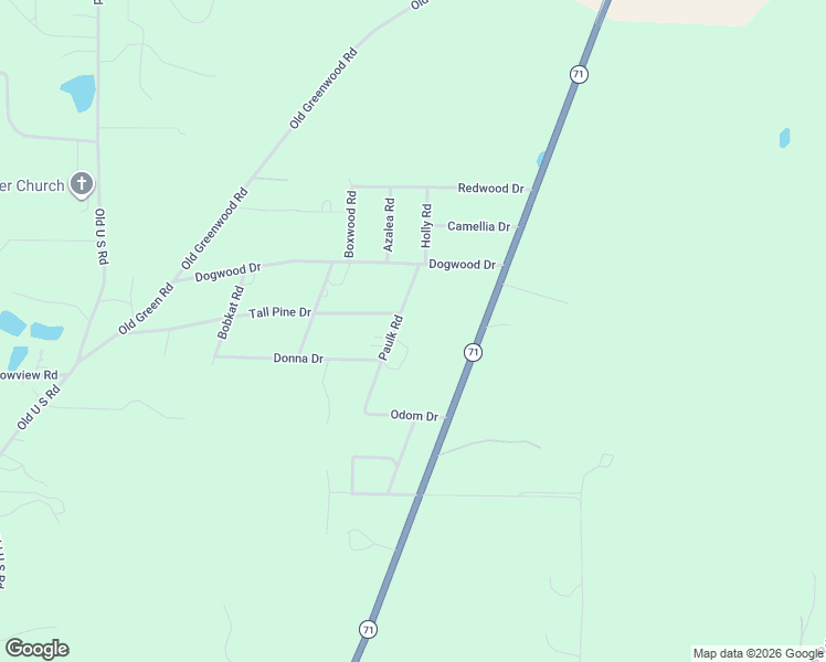 map of restaurants, bars, coffee shops, grocery stores, and more near 3220 Paulk Road in Marianna