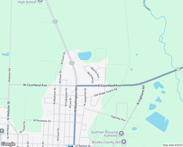 map of restaurants, bars, coffee shops, grocery stores, and more near 713 Norman Drive in Quitman