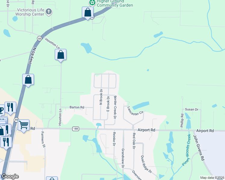 map of restaurants, bars, coffee shops, grocery stores, and more near 3002 Crown Creek Circle in Crestview