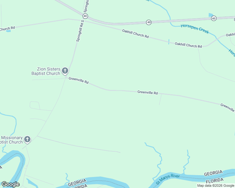 map of restaurants, bars, coffee shops, grocery stores, and more near 2275 Greenville Road in Kingsland