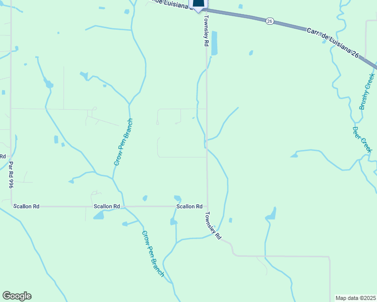 map of restaurants, bars, coffee shops, grocery stores, and more near 126-252 Aubrey Young Road in DeRidder
