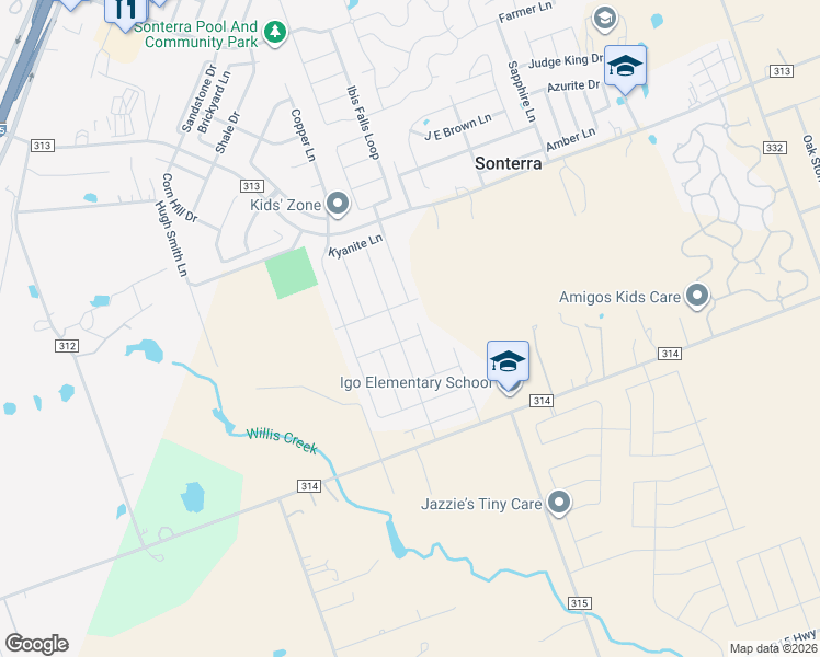 map of restaurants, bars, coffee shops, grocery stores, and more near 207 Plata Lane in Jarrell