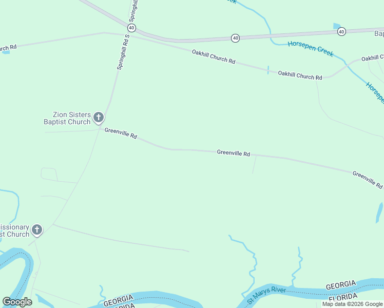 map of restaurants, bars, coffee shops, grocery stores, and more near 2275 Greenville Road in Kingsland