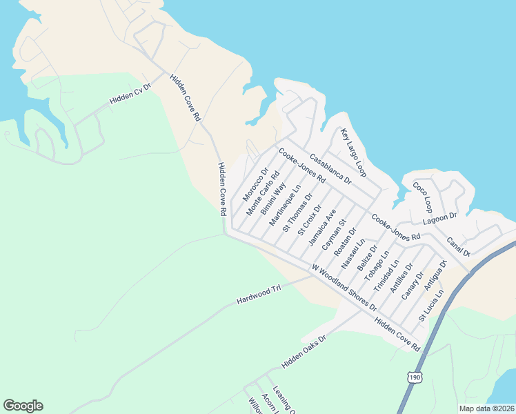 map of restaurants, bars, coffee shops, grocery stores, and more near 301 Monte Carlo Road in Point Blank
