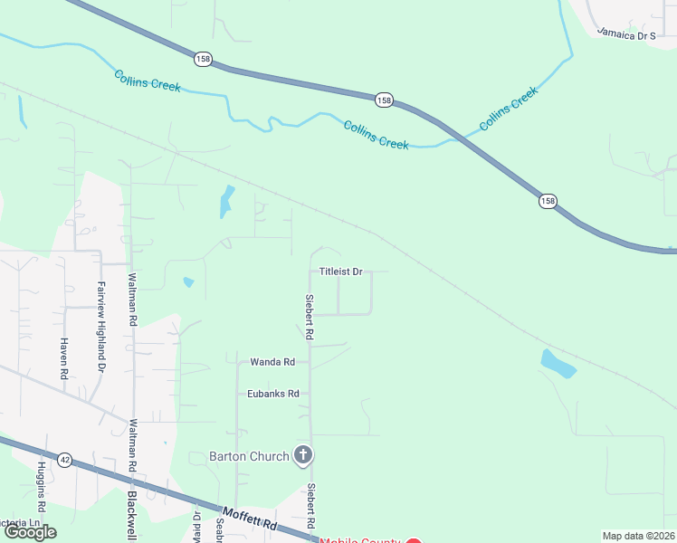 map of restaurants, bars, coffee shops, grocery stores, and more near 5299 Topflite Lane in Wilmer