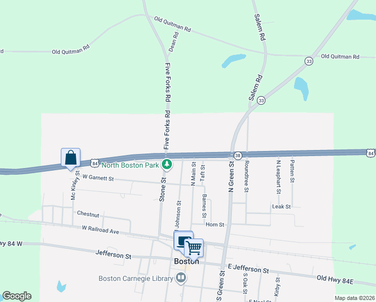 map of restaurants, bars, coffee shops, grocery stores, and more near 548 North Johnson Street in Boston