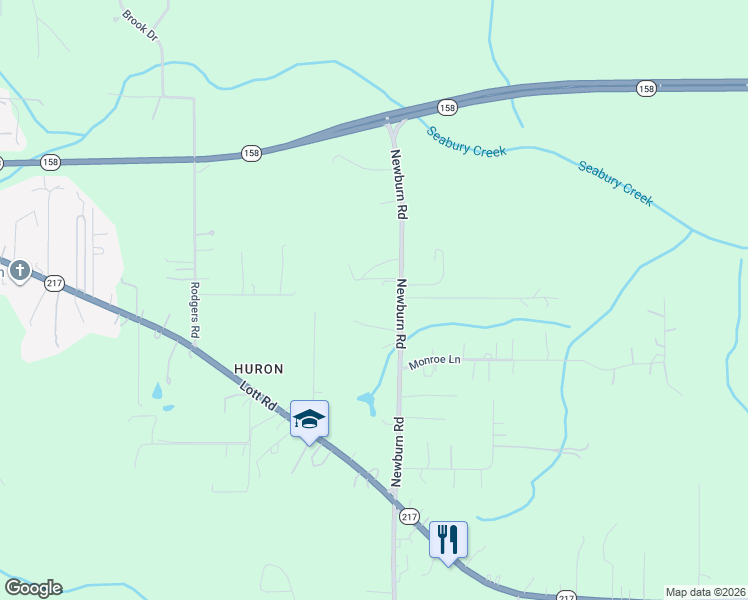 map of restaurants, bars, coffee shops, grocery stores, and more near 5175 Newburn Road in Mobile