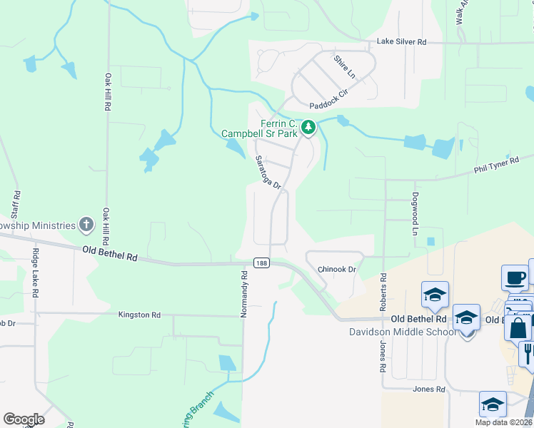 map of restaurants, bars, coffee shops, grocery stores, and more near 5844 Hunting Meadows Drive in Crestview