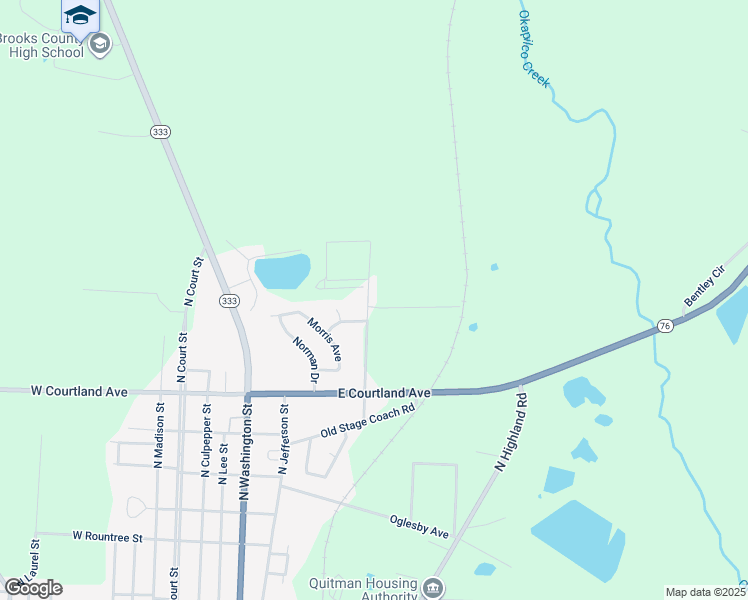 map of restaurants, bars, coffee shops, grocery stores, and more near 1501 Reddick Street in Quitman