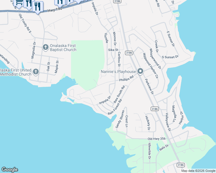 map of restaurants, bars, coffee shops, grocery stores, and more near 367 Phillips Road in Onalaska