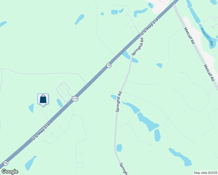 map of restaurants, bars, coffee shops, grocery stores, and more near 10195 Springhill Road in Thomasville