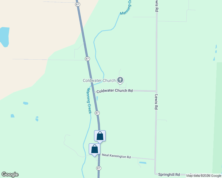 map of restaurants, bars, coffee shops, grocery stores, and more near 6670 Coldwater Church Road in Milton