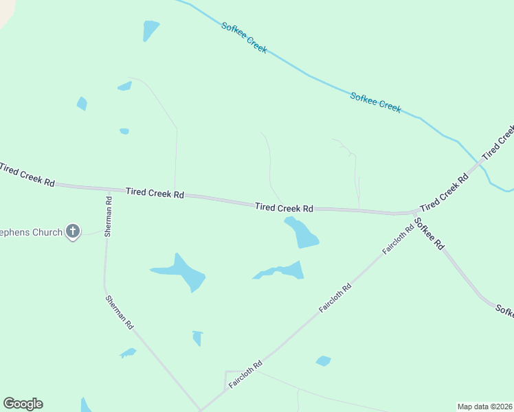 map of restaurants, bars, coffee shops, grocery stores, and more near 2213 Tired Creek Road in Whigham