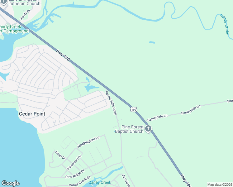 map of restaurants, bars, coffee shops, grocery stores, and more near 10916 U.S. Highway 190 in Livingston