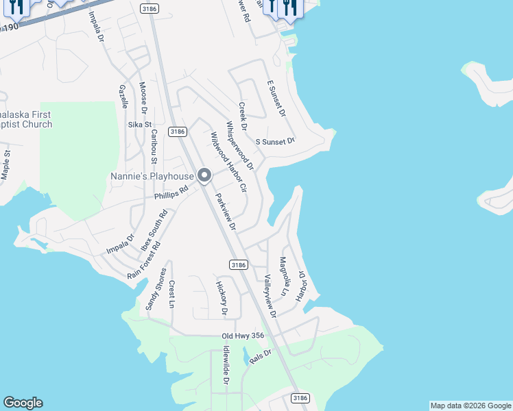 map of restaurants, bars, coffee shops, grocery stores, and more near 257 Whisperwood Drive in Onalaska