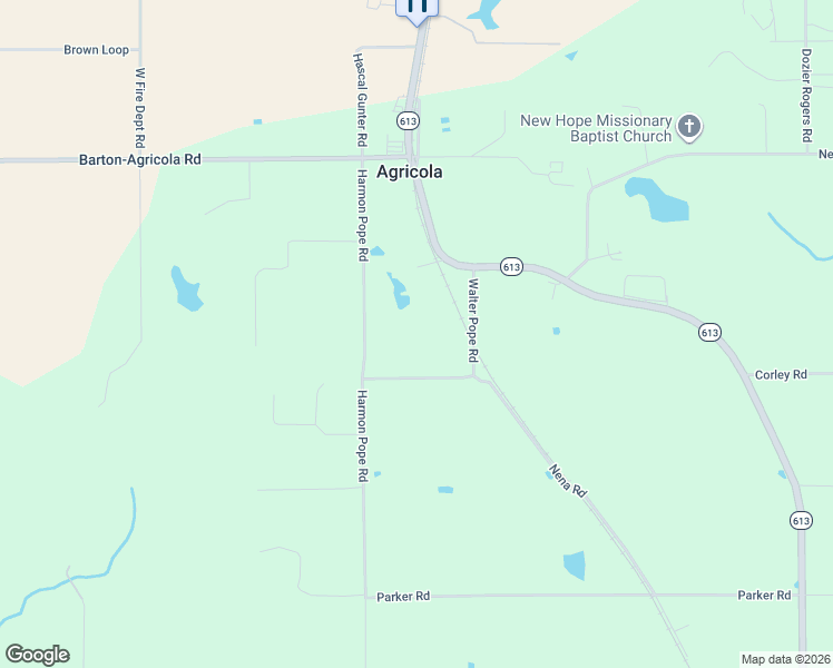 map of restaurants, bars, coffee shops, grocery stores, and more near 126 Walter Pope Road in Lucedale