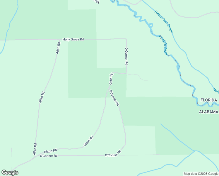 map of restaurants, bars, coffee shops, grocery stores, and more near O'Conner Road in Baldwin County