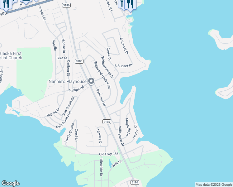 map of restaurants, bars, coffee shops, grocery stores, and more near 257 Whisperwood Drive in Onalaska