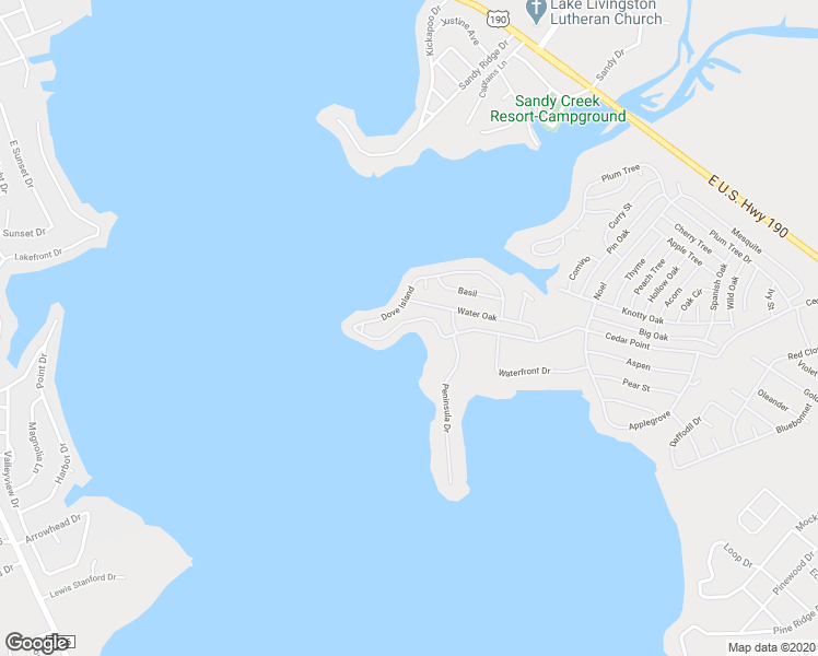 map of restaurants, bars, coffee shops, grocery stores, and more near 728 Dove Island in Livingston