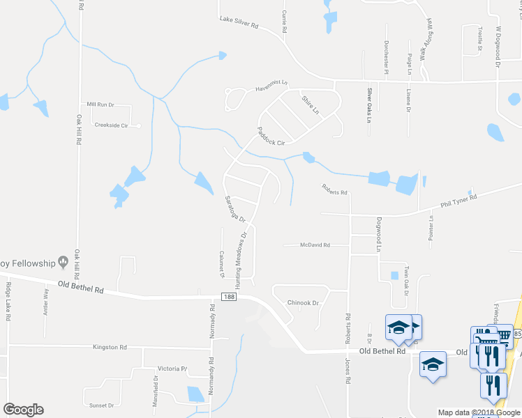 map of restaurants, bars, coffee shops, grocery stores, and more near 5859 Hunting Meadows Drive in Crestview