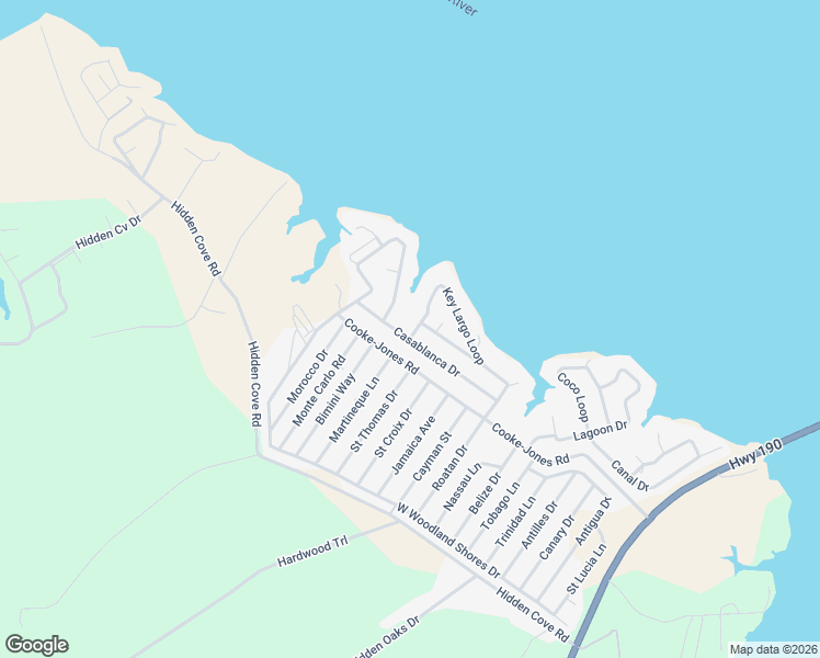 map of restaurants, bars, coffee shops, grocery stores, and more near 50 Kokomo Run in Point Blank