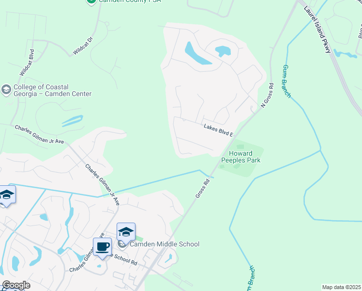 map of restaurants, bars, coffee shops, grocery stores, and more near 105 Honeysuckle Road in Kingsland