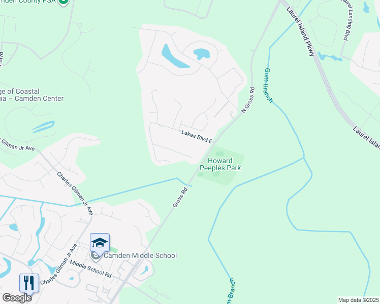 map of restaurants, bars, coffee shops, grocery stores, and more near 127 Hydrangea Road in Kingsland