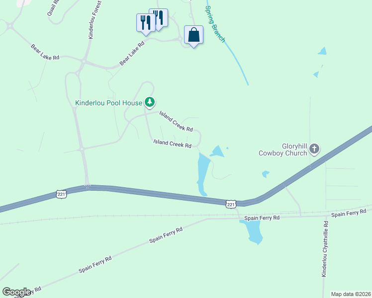map of restaurants, bars, coffee shops, grocery stores, and more near 3965 Island Creek Rd in Valdosta