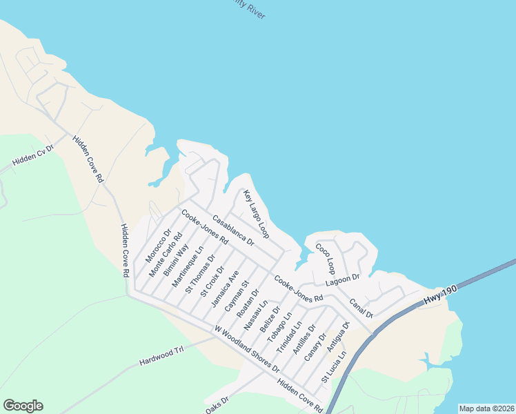 map of restaurants, bars, coffee shops, grocery stores, and more near 260 Key Largo Loop in Point Blank
