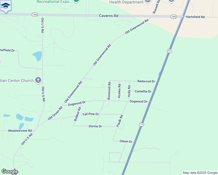 map of restaurants, bars, coffee shops, grocery stores, and more near 3277 Boxwood Road in Marianna
