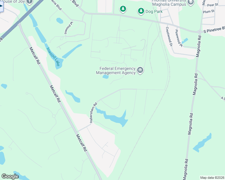 map of restaurants, bars, coffee shops, grocery stores, and more near 310 Habersham Road in Thomasville