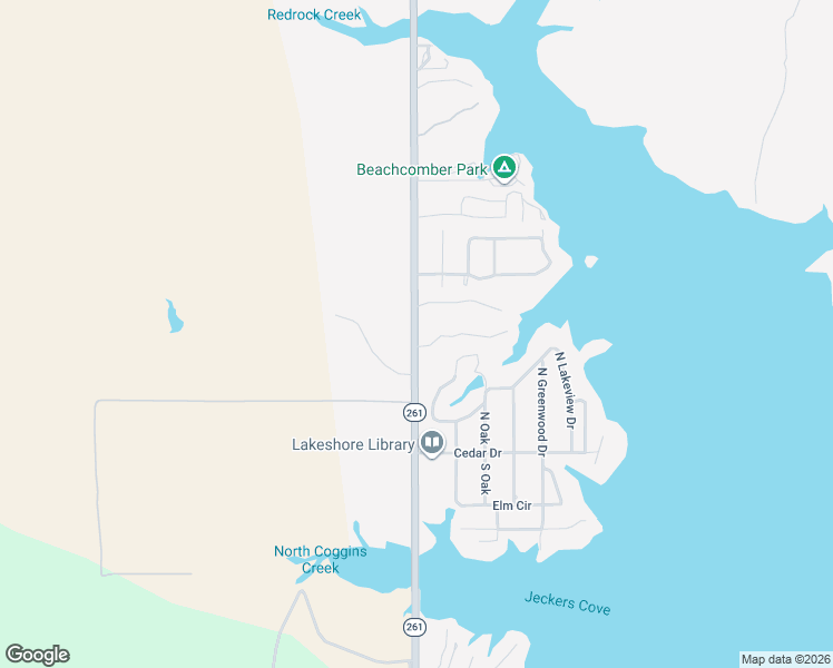 map of restaurants, bars, coffee shops, grocery stores, and more near 7694 Texas 261 in Buchanan Dam