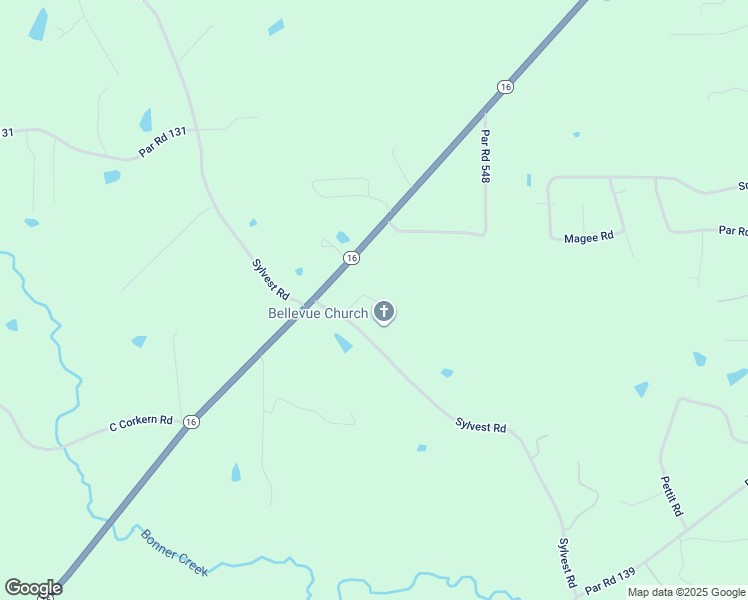 map of restaurants, bars, coffee shops, grocery stores, and more near Larry Jenkins Road in Washington Parish