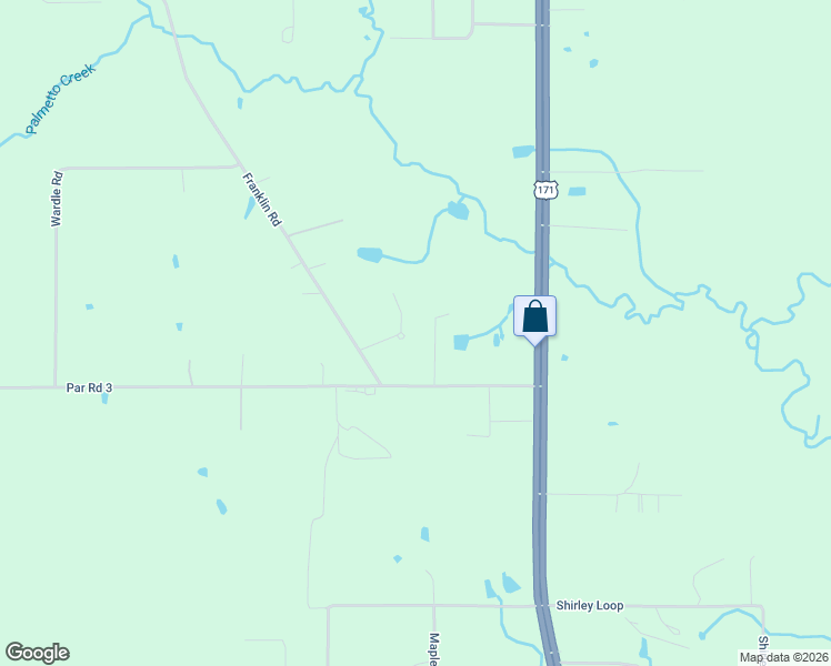 map of restaurants, bars, coffee shops, grocery stores, and more near 2249-2357 Franklin Road in DeRidder