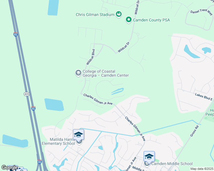 map of restaurants, bars, coffee shops, grocery stores, and more near 129 Lake Manor Drive in Kingsland