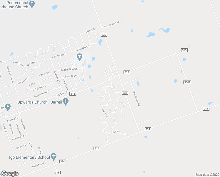 map of restaurants, bars, coffee shops, grocery stores, and more near 101 Circle Way in Jarrell