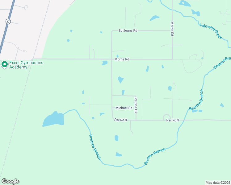 map of restaurants, bars, coffee shops, grocery stores, and more near 701-799 Granberry Road in DeRidder