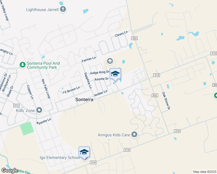 map of restaurants, bars, coffee shops, grocery stores, and more near 508 Amber Lane in Jarrell