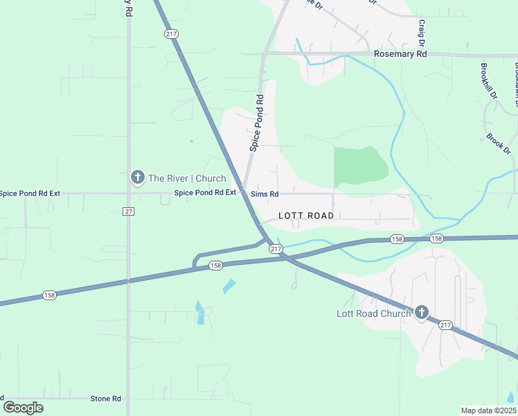 map of restaurants, bars, coffee shops, grocery stores, and more near 5580 Lott Road in Mobile County