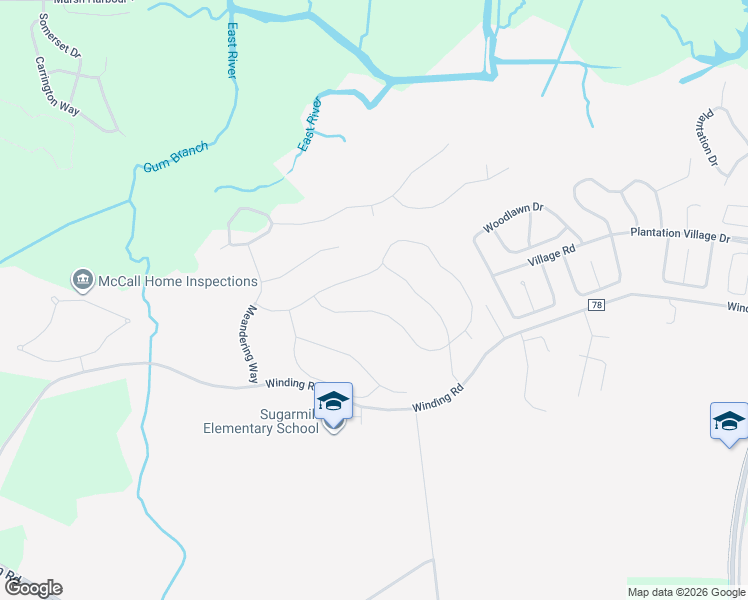 map of restaurants, bars, coffee shops, grocery stores, and more near 119 Oarsman Crossing in St. Marys