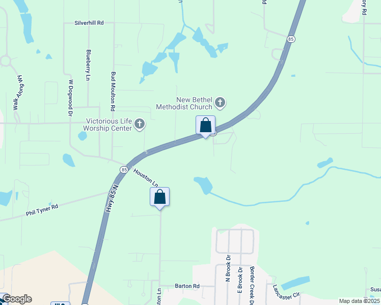 map of restaurants, bars, coffee shops, grocery stores, and more near 5939 Highway 85 North in Crestview