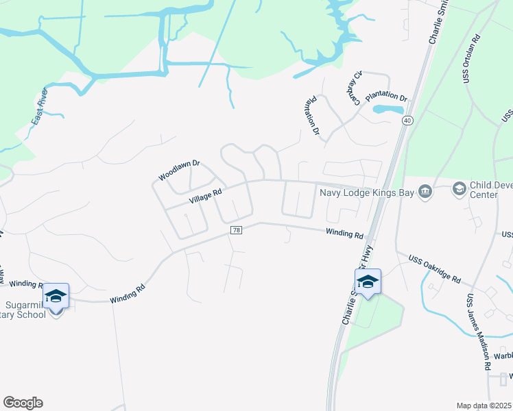 map of restaurants, bars, coffee shops, grocery stores, and more near 111 Cherry Point Drive in Saint Marys