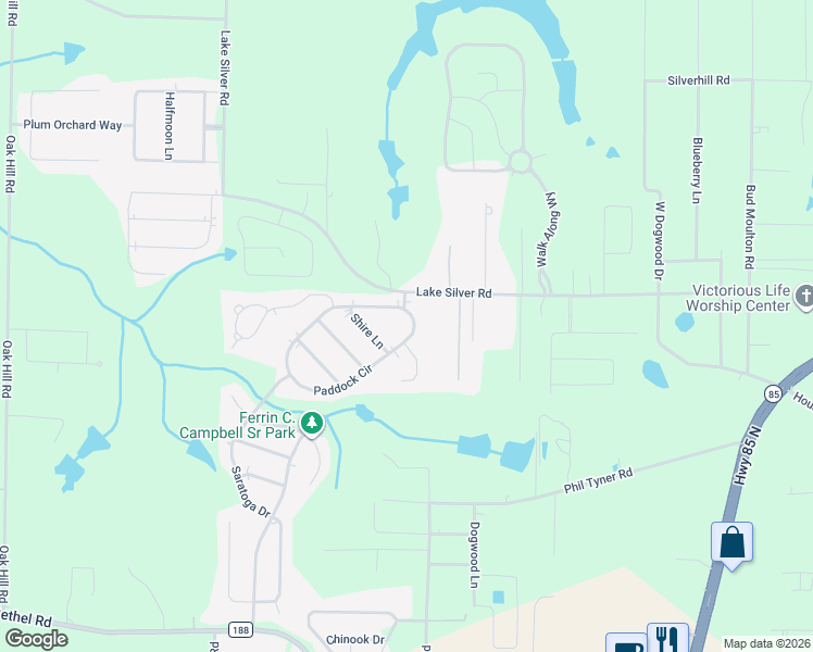 map of restaurants, bars, coffee shops, grocery stores, and more near 2673 Paddock Circle in Crestview