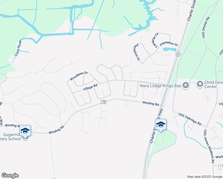 map of restaurants, bars, coffee shops, grocery stores, and more near 109 Cherry Point Drive in Saint Marys